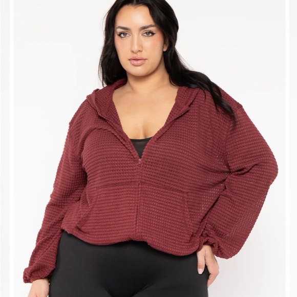 Culture Code Cozy Waffle Knit Zip-Up Hoodie - Picture 5 of 10